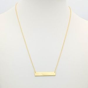 925 Sterling Silver 24K Gold Plate Engravable Bar Name Necklace